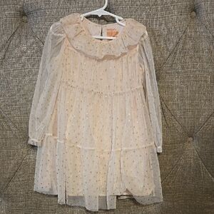 5t Baby Pink Tulle Dress With Irridescent Underlining